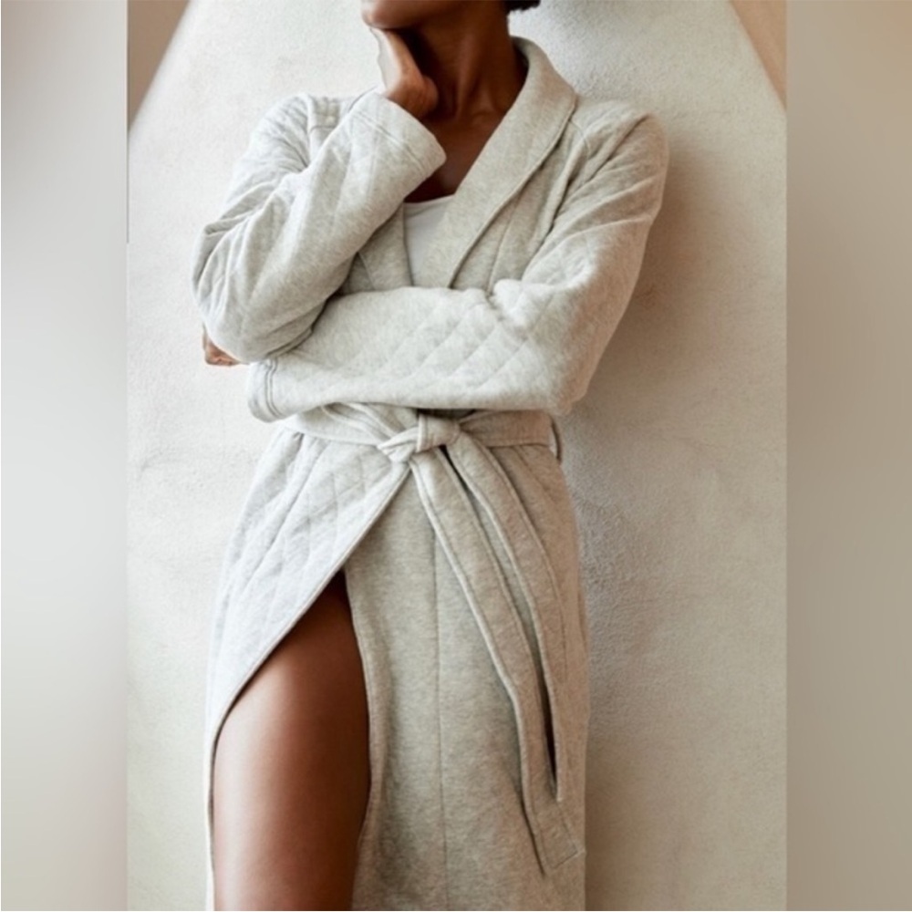 Haven Well Within Quilted Robe in Gray Size Small